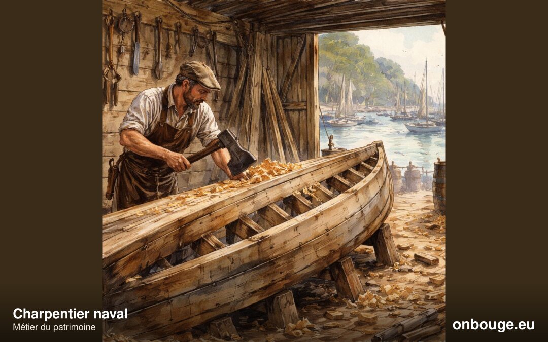 Charpentier naval — aquarelle Onbouge